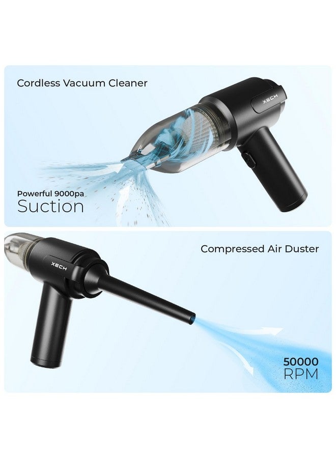 Xech مكنسة كهربائية Xech للمنزل والسيارة مع منفاخ وملحقات متعددة ميني محمولة قابلة للشحن بدون سلك 9000pa 130W 150ml (V-Gun PRO) - Image 2