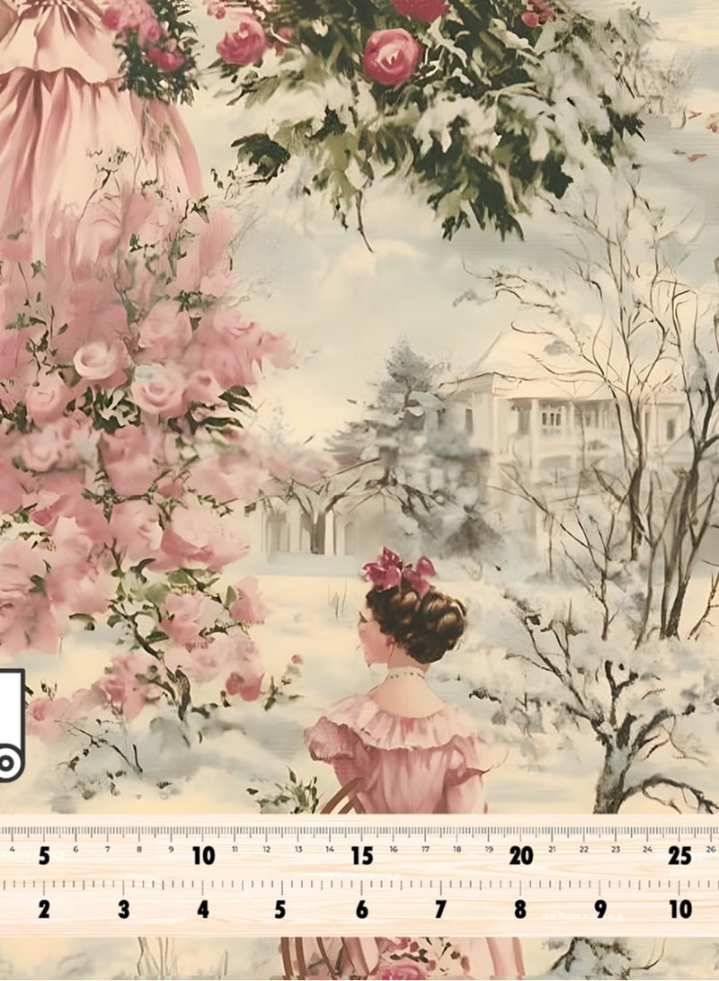 فيلاتو Ø¬Ù„Ø§Ø¨ÙŠØ© Ù…Ø®ÙˆÙŠØ± Ø²Ù‡Ø±ÙŠØ© Ø¨Ø§Ù„Ù„ÙˆÙ† Ø§Ù„ÙˆØ±Ø¯ÙŠ ÙˆØ§Ù„Ø£Ø®Ø¶Ø± Ù…Ù† Ù‚Ù…Ø§Ø´ Ø­Ø±ÙŠØ± Ø§Ù„Ù„ÙŠÙ„ Ø¹Ø±Ø§Ù…Ù†ÙŠ Ø¨Ø§Ù„ÙŠØ§Ø±Ø¯Ø©ØŒ Ø¹Ø±Ø¶ 58 Ø¨ÙˆØµØ© - Image 4