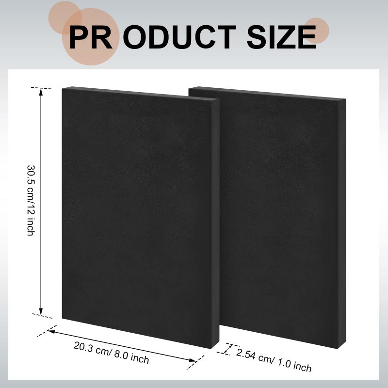 Amylove 2 Pcs Thermoform Molding Foam Sheet, 12 x 8 x 1 Inch, Black Press Thermoform Sheet for Holster and Sheath Making DIY Crafts Board Molding Sheath - Image 2