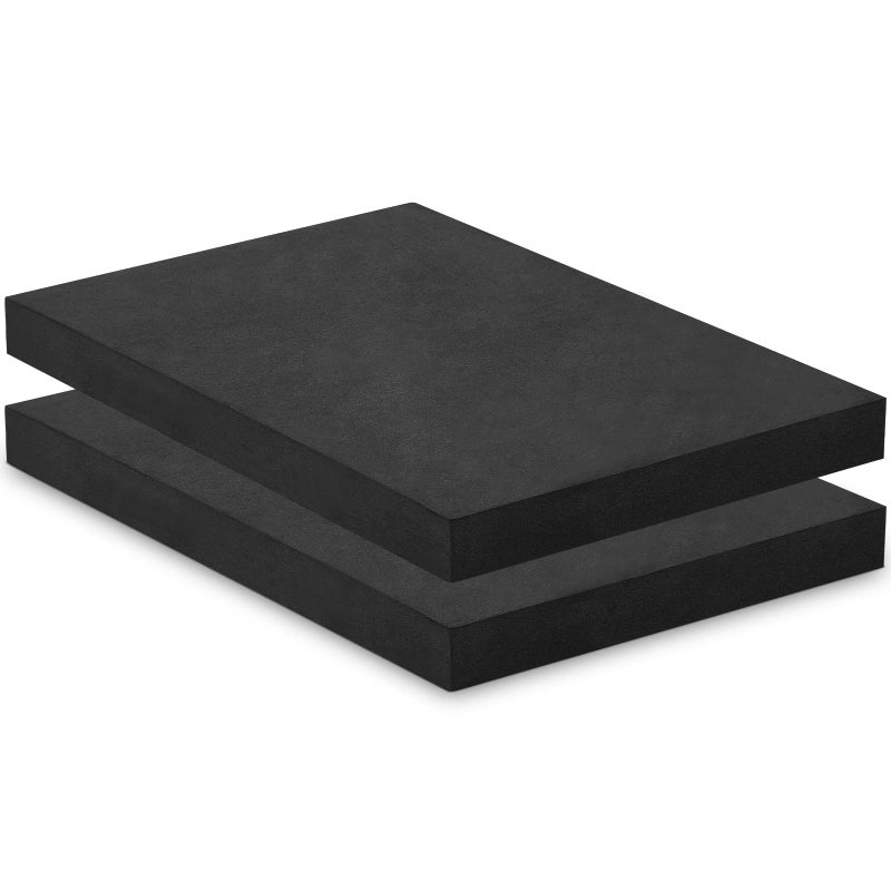 Amylove 2 Pcs Thermoform Molding Foam Sheet, 12 x 8 x 1 Inch, Black Press Thermoform Sheet for Holster and Sheath Making DIY Crafts Board Molding Sheath - Image 1