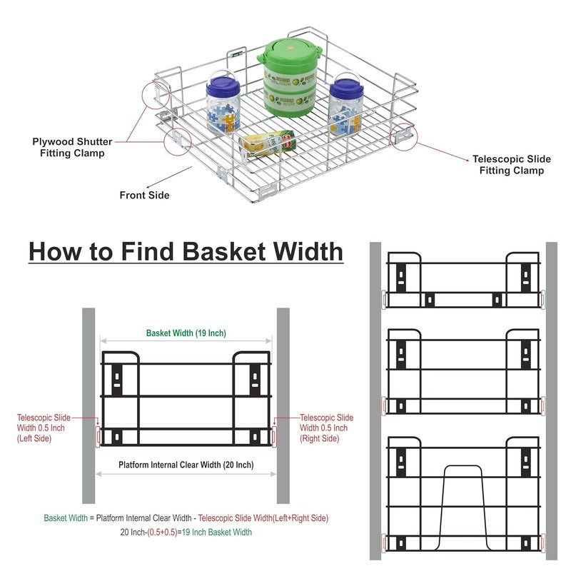 KEEPWELL Stainless Steel Plate Rack Basket Kitchen Rack Modular Kitchen Basket THALI Basket Kitchen Utensil Basket Plate Rack 19 X 20 X 8 inch - Image 5