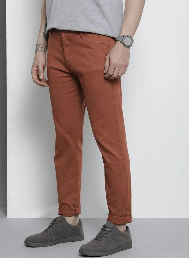 The Indian Garage Co Men Slim Fit Solid Chino Pants