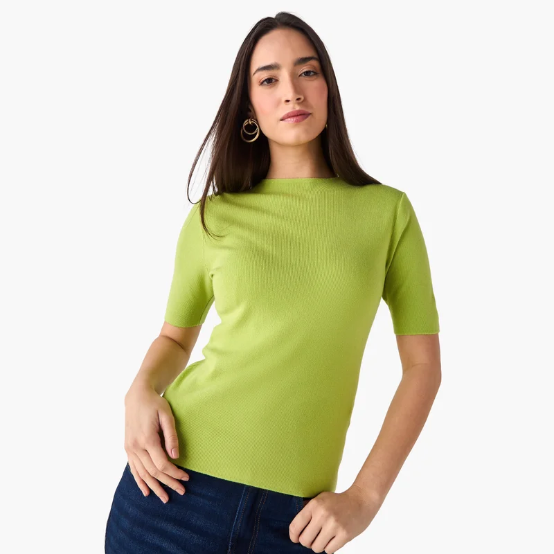 2Xtremz Short Sleeve Tricot Mock Neck Tank