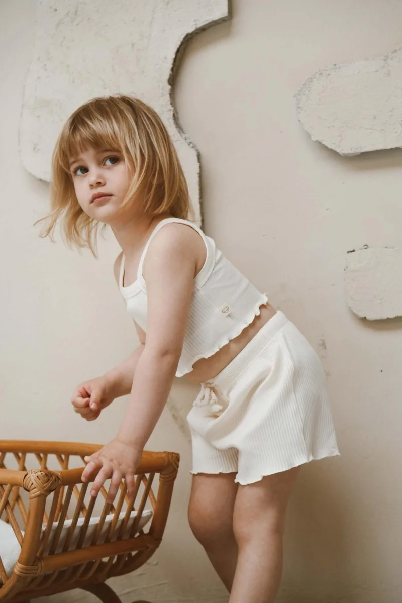 Ohlala Koala Shell Suspender Crop and Shorts Set