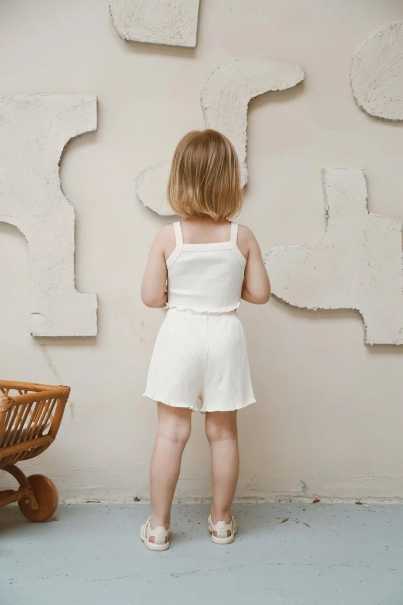 Ohlala Koala Shell Suspender Crop and Shorts Set