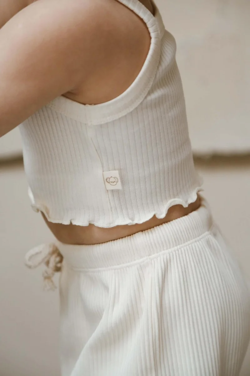 Ohlala Koala Shell Suspender Crop and Shorts Set