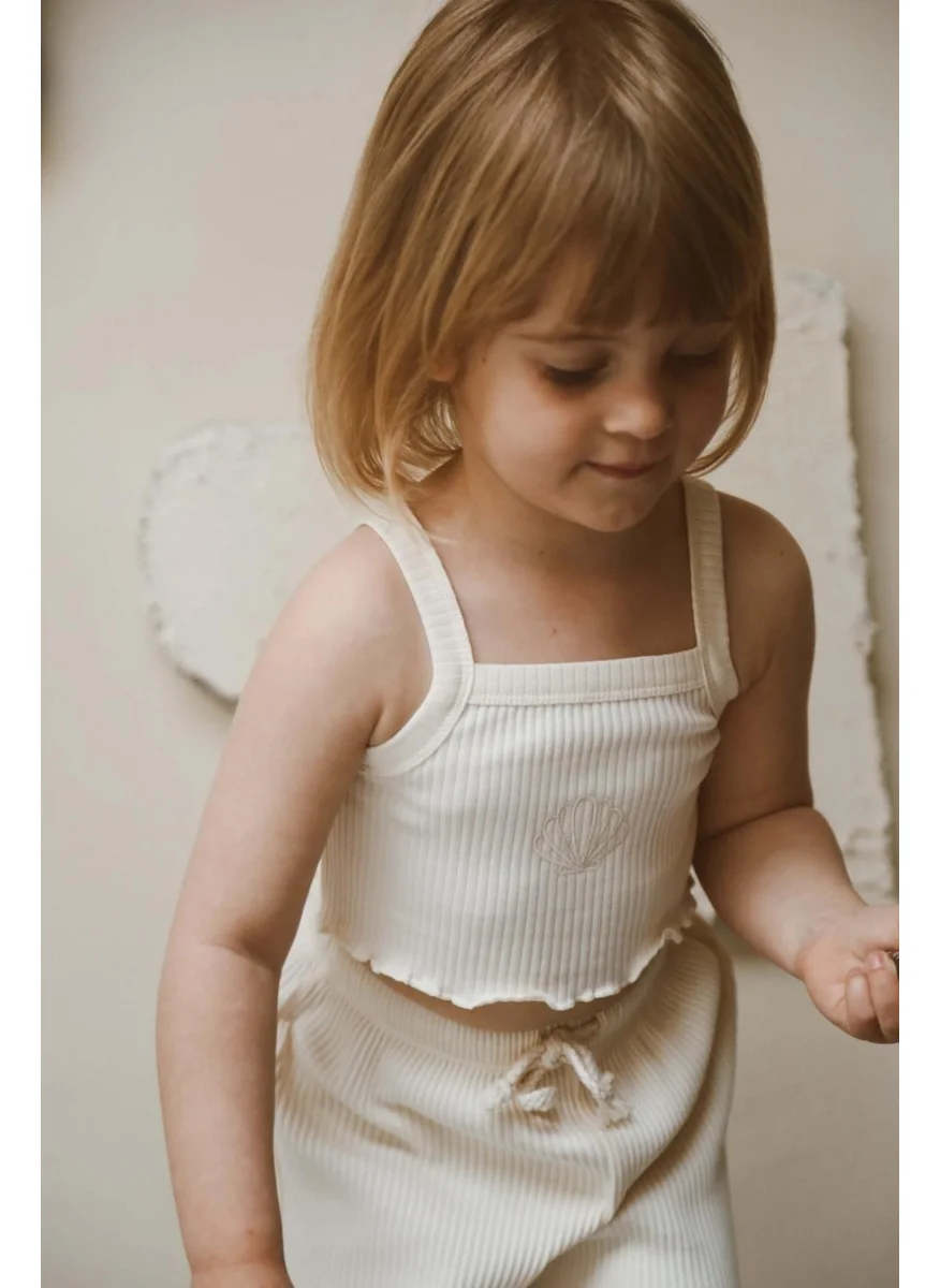 Ohlala Koala Shell Suspender Crop and Shorts Set