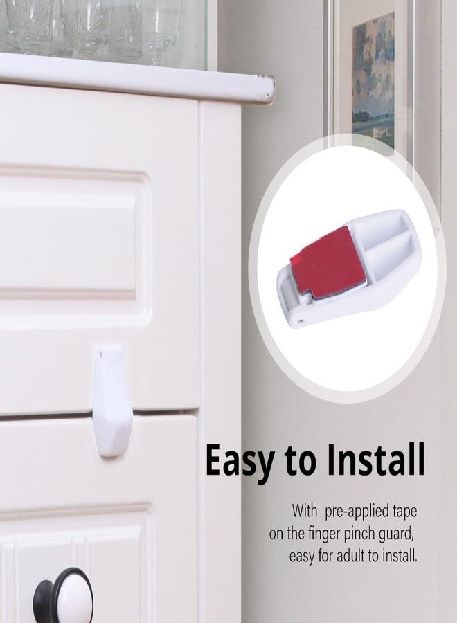 EUDEMON Plastic 8 Pack Kids Proofing Safety Drawer Stoppers Baby Safety Child Proofing Drawer Pinch Guards Easy to Install no Tools Need or Drill (White) - Image 3