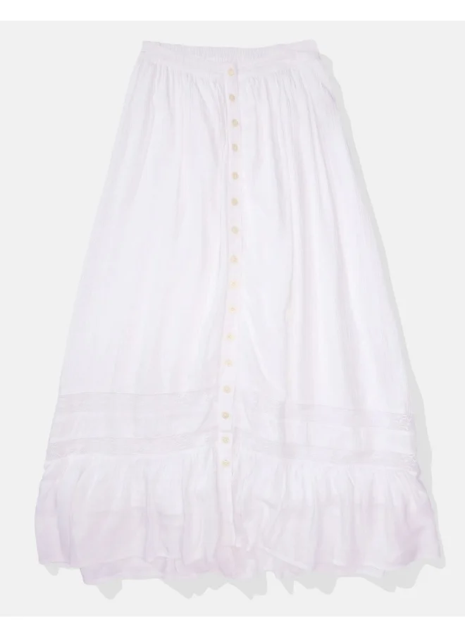 امريكان ايجل AE Button Front Midi Skirt