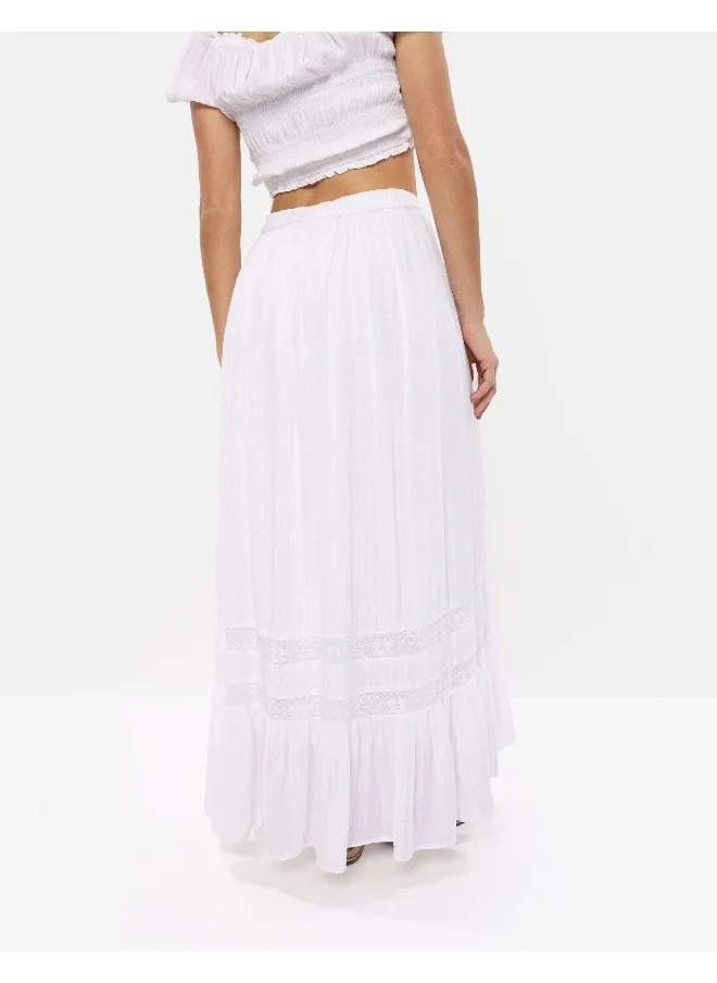امريكان ايجل AE Button Front Midi Skirt