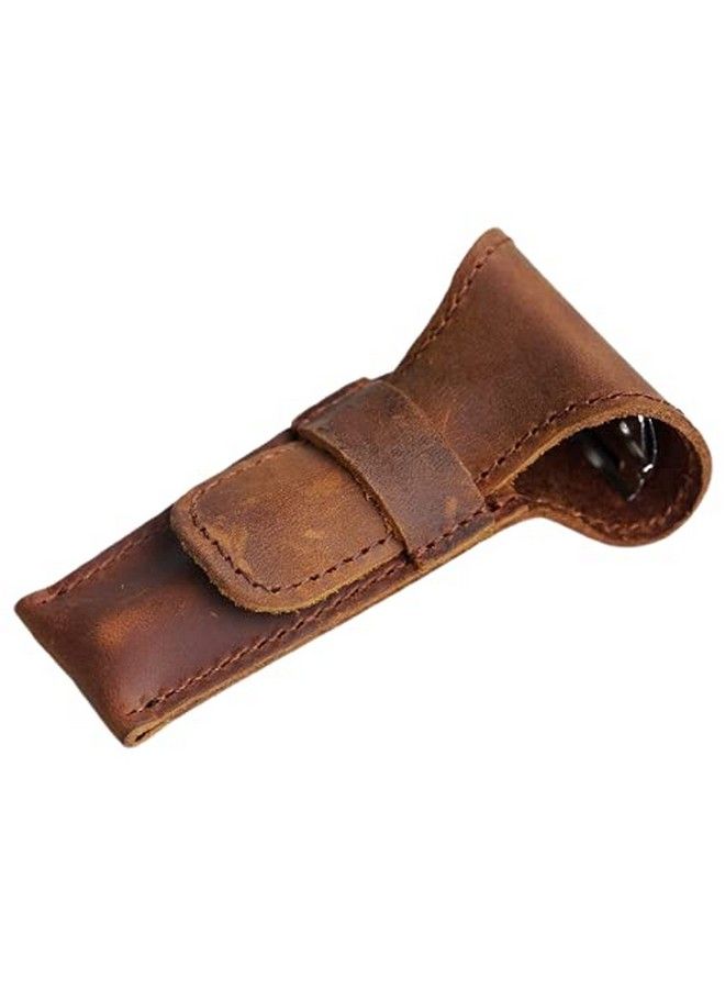 Tuzech Leather Safety Razor Case Shaving Accessories Personal Care Essentials Handmade Brown Color (4.75X2.25 Inches) - Image 3