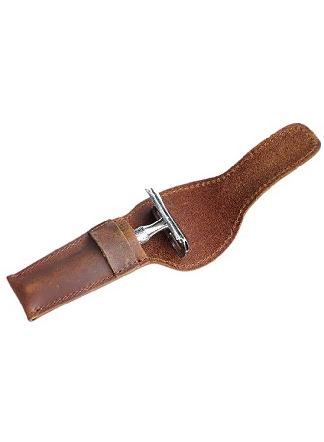 Tuzech Leather Safety Razor Case Shaving Accessories Personal Care Essentials Handmade Brown Color (4.75X2.25 Inches) - Image 4