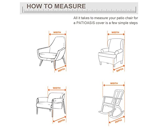 PATIOASIS Outdoor High Back Swivel Chair Cover 29 Inch Wide Waterproof Outside Furniture Seating Covers Small Lawn Tall Back Chair Covers - Image 2