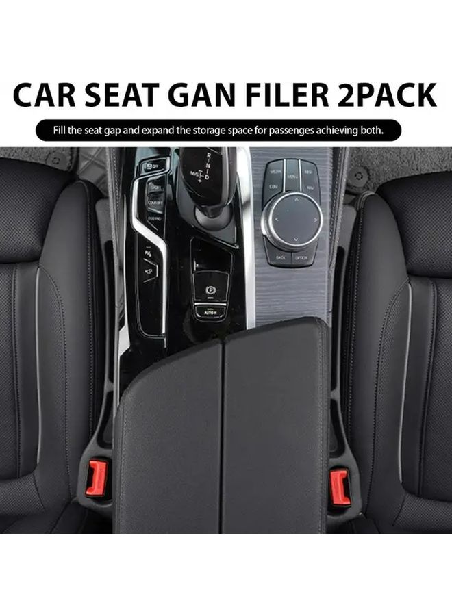2Pcs Black Car Seat Gap Filler No Drop Guard Between Seat and Console Auto Organizer - Image 4