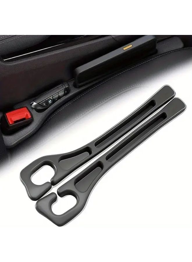 2Pcs Black Car Seat Gap Filler No Drop Guard Between Seat and Console Auto Organizer - Image 1