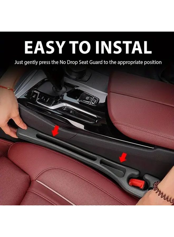 2Pcs Black Car Seat Gap Filler No Drop Guard Between Seat and Console Auto Organizer - Image 5