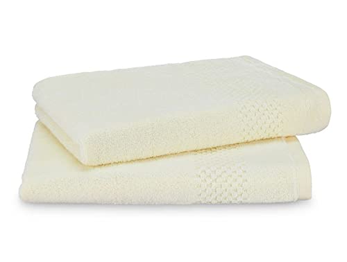 Welfic Bamboo Cotton Super Soft Hand, Gym & Workout Towel - Set of 4 (White) - Image 1