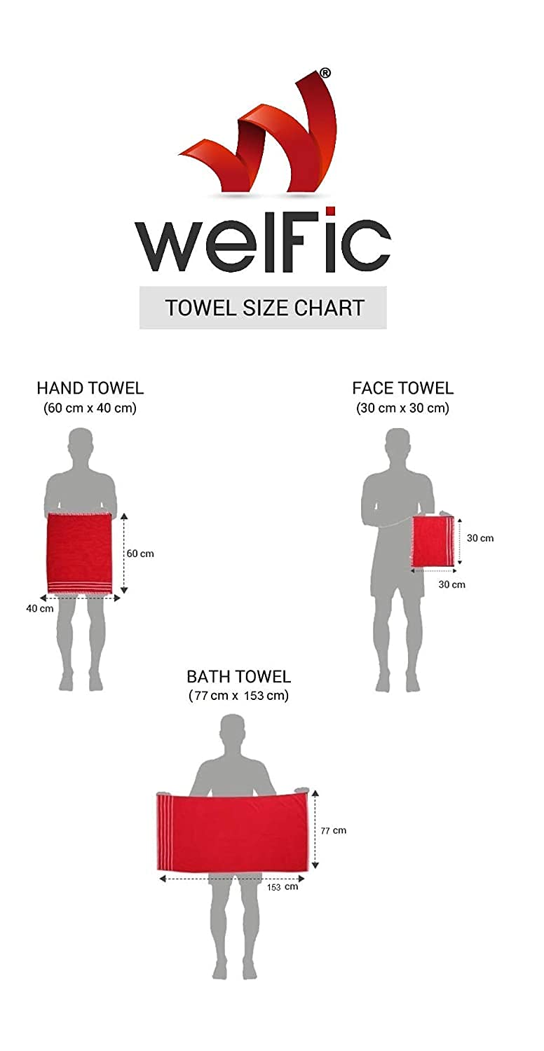 Welfic Bamboo Cotton Super Soft Hand, Gym & Workout Towel - Set of 4 (White) - Image 4