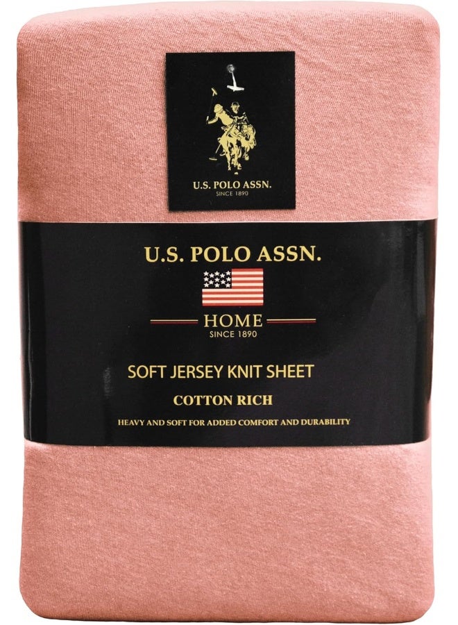 U.S. Polo Assn. U.S. Polo Assn. All Season, Soft and Cozy T-Shirt Material, 1800 Thread Count 4-Piece Cotton Rich Jersey Sheet Set  - Image 1