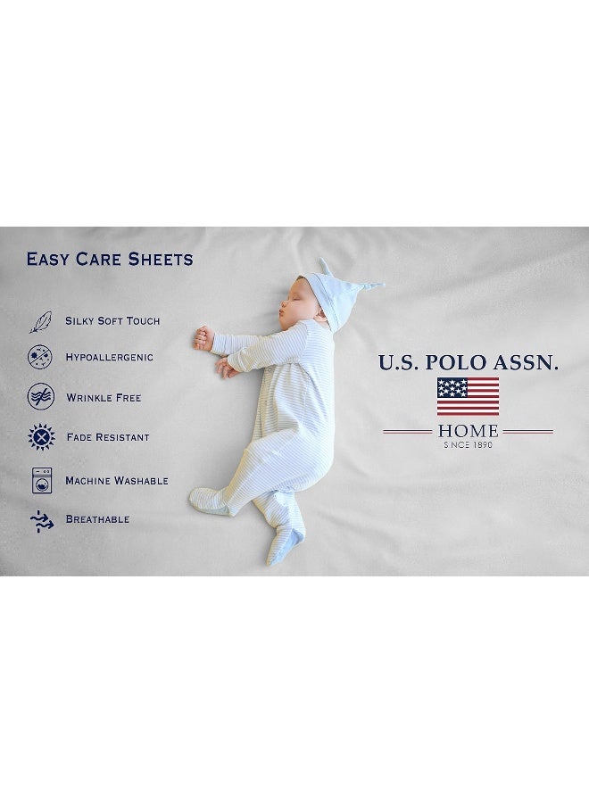 U.S. Polo Assn. U.S. Polo Assn. All Season, Soft and Cozy T-Shirt Material, 1800 Thread Count 4-Piece Cotton Rich Jersey Sheet Set  - Image 5