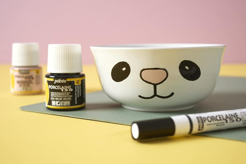 Pebeo Porcelaine 150 Anthracite Black Bullet Tip Marker for DIY Arts & Crafts - Image 4