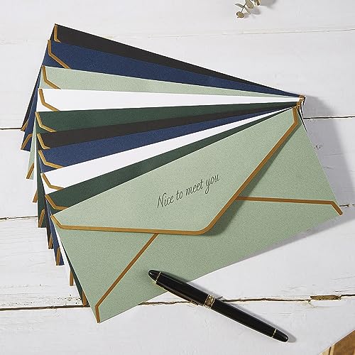 Topeen 100 Pack #10 Business Envelopes with Gold Border, Self Seal Standard Envelopes with Gold Stickers for Office, Checks, Letter Mailing, Invoices, 4 1/8 x 9 1/2 Inches (Black) - Image 4