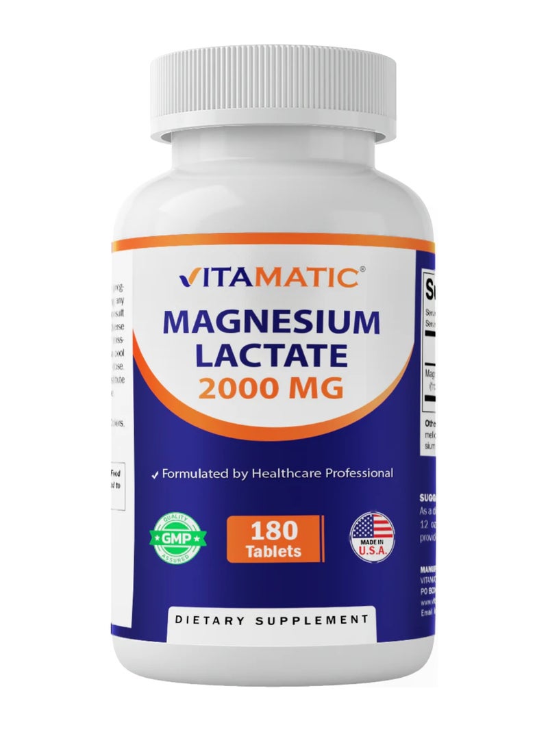 Vitamatic Magnesium Lactate 180 Tablets (1000 mg per Tablet)