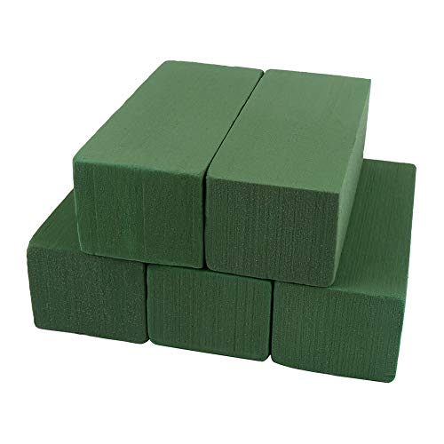 CCINEE Floral Foam Bricks,Florist Foam Green Blocks Supplies for Flower Arrangement DIY Craft,Pack of 5 - Image 1