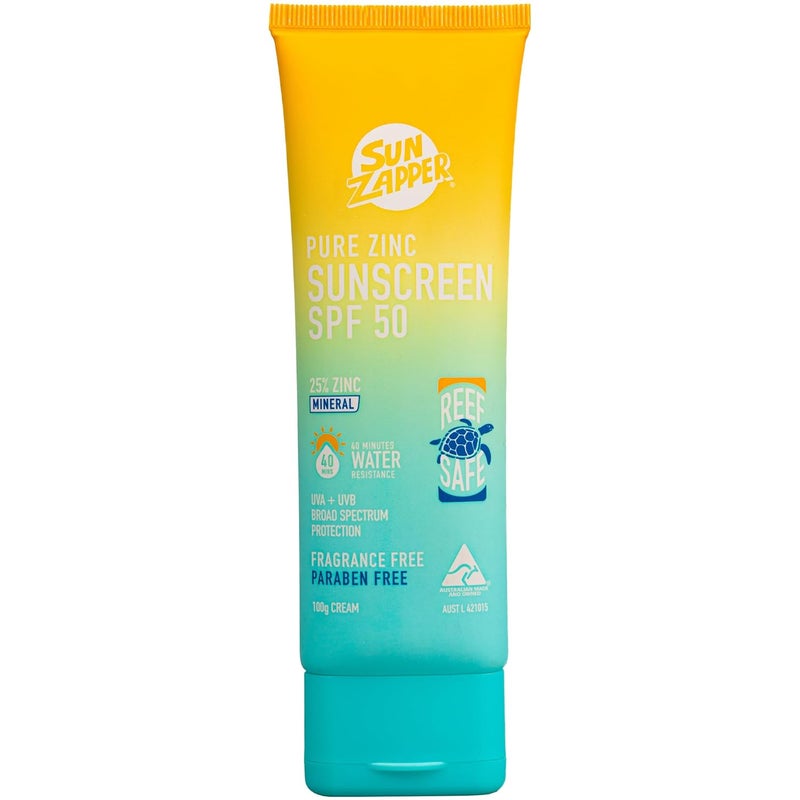 Sun Zapper Pure Zinc Mineral Sunscreen SPF 50  Reef Safe Water Resistant  100g