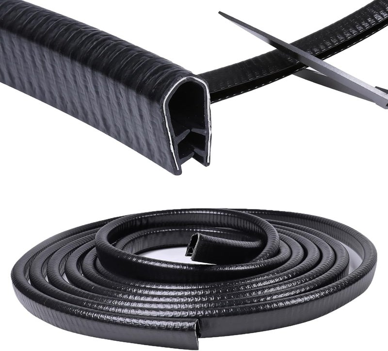 GoldWheel Black Edge Trim Automotive U-Channel Rubber Trim 1/2" X 3/8" - 20 Feet - Image 4