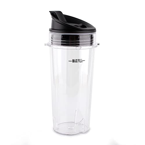 Anbige Replacement Parts for Ninja Blender, 16oz Cup with Lid Compatible with Ninja BL770 BL660 BL810 QB3000 All Pro 4 Tab Blenders (2 cups + 2 sip&seal lids) - Image 2