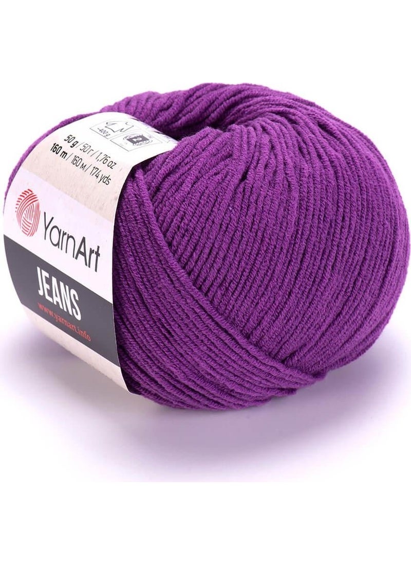 YarnArt Jeans Purple Violet Hand Knitting Yarn  - Image 1
