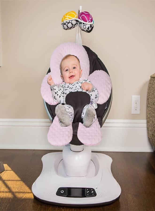 Pro Goleem Pro Goleem Infant Car Seat Head Neck Body Support, Ultra-Soft Minky and Microfiber Newborn Car Seat Insert Cushion, Perfect for Car Seat, Stroller, 2-in-1 Reversible, Girls, Pink - Image 3
