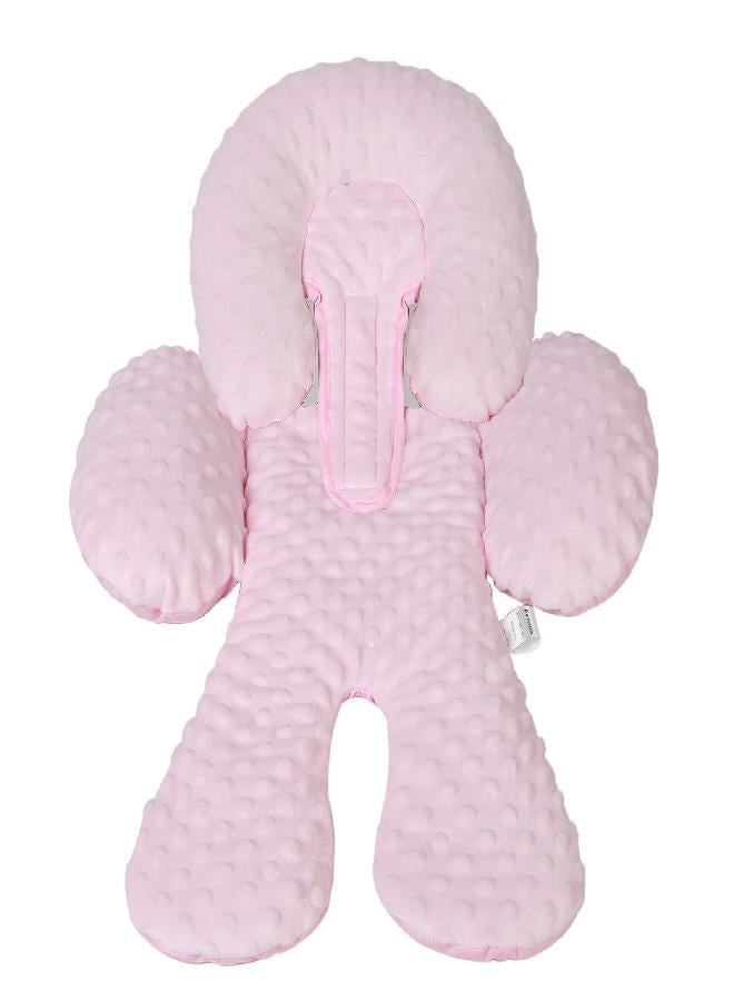 Pro Goleem Pro Goleem Infant Car Seat Head Neck Body Support, Ultra-Soft Minky and Microfiber Newborn Car Seat Insert Cushion, Perfect for Car Seat, Stroller, 2-in-1 Reversible, Girls, Pink - Image 5