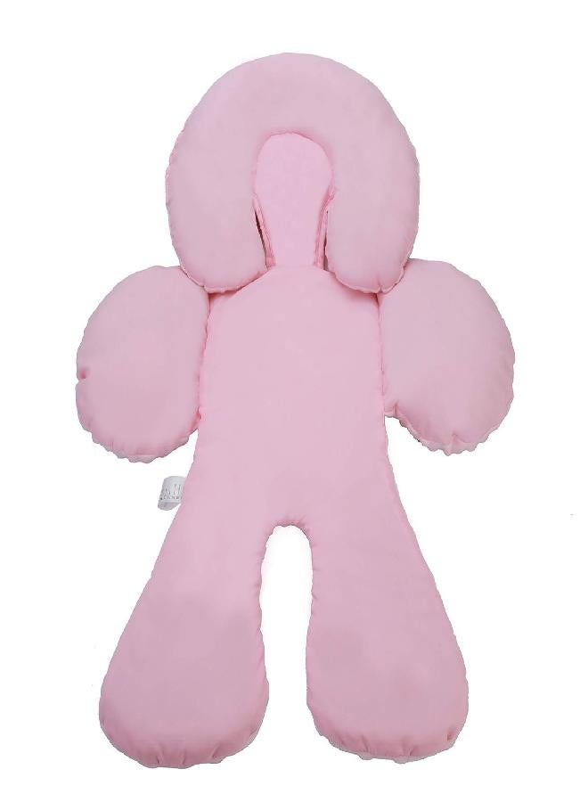 Pro Goleem Pro Goleem Infant Car Seat Head Neck Body Support, Ultra-Soft Minky and Microfiber Newborn Car Seat Insert Cushion, Perfect for Car Seat, Stroller, 2-in-1 Reversible, Girls, Pink - Image 2