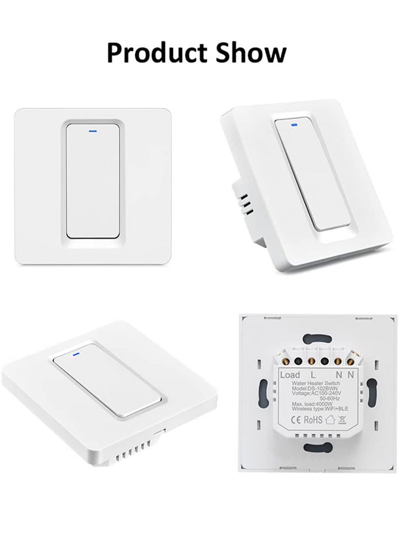 أوالس - مفتاح ذكي WiFi/Bluetooth بقدرة 40 أمبير، وحدة تحكم WiFi قوية لمضخة البركة، وسخان الماء، ومكيف الهواء، متوافق مع Alexa و Google Home، يتطلب سلك محايد. - Image 1