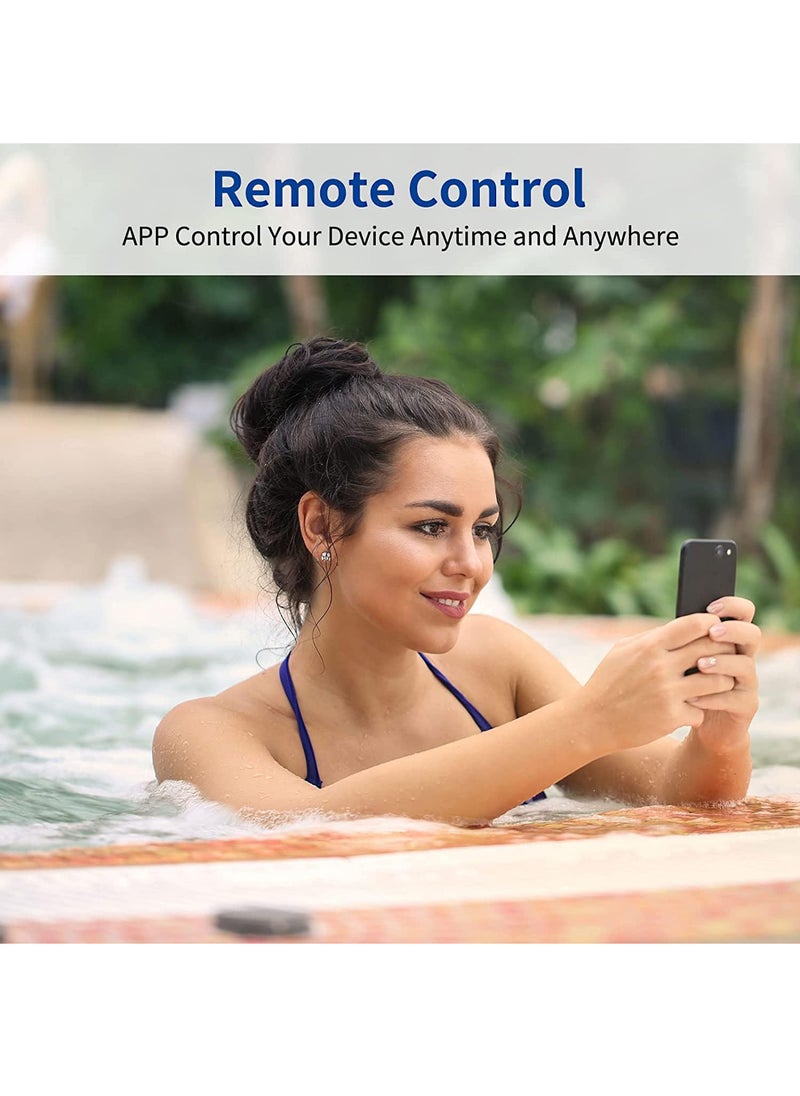أوالس - مفتاح ذكي WiFi/Bluetooth بقدرة 40 أمبير، وحدة تحكم WiFi قوية لمضخة البركة، وسخان الماء، ومكيف الهواء، متوافق مع Alexa و Google Home، يتطلب سلك محايد. - Image 1