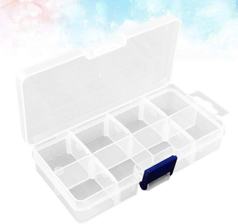 comfrt Plastic Storage Box 8 Grids Container Organizer Divider Grid Compartment with Lid for Jewelry Beads Earring Tool Fishing Hook Lures - Image 4