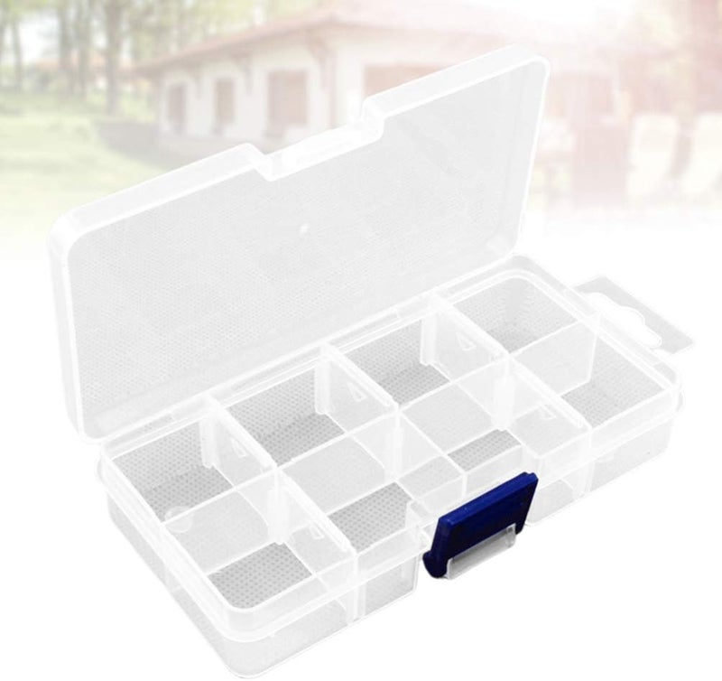 comfrt Plastic Storage Box 8 Grids Container Organizer Divider Grid Compartment with Lid for Jewelry Beads Earring Tool Fishing Hook Lures - Image 5