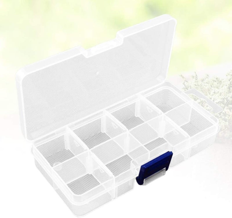 comfrt Plastic Storage Box 8 Grids Container Organizer Divider Grid Compartment with Lid for Jewelry Beads Earring Tool Fishing Hook Lures - Image 2