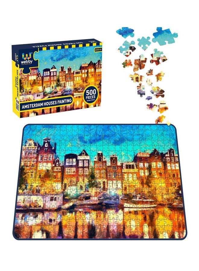 Webby Amsterdam Houses Painting Jigsaw Puzzle, 500 Pieces - Image 3