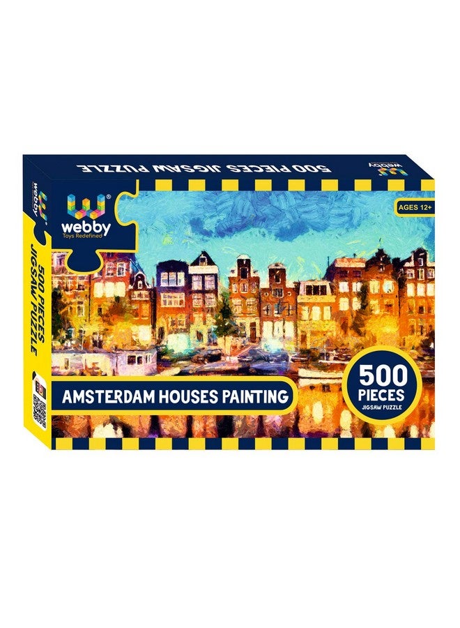 Webby Amsterdam Houses Painting Jigsaw Puzzle, 500 Pieces - Image 1