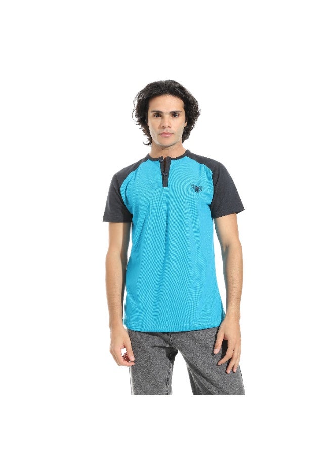 سيزار تيشرت رجالي بولو تطريز علي الصدر و برقبة دائرية - Image 2