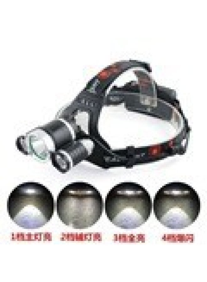 Strong Light Induction Headlight T6 Switch Outdoor Long-range Zoom High-power Miner's Lamp LED Charging Night Light Generation