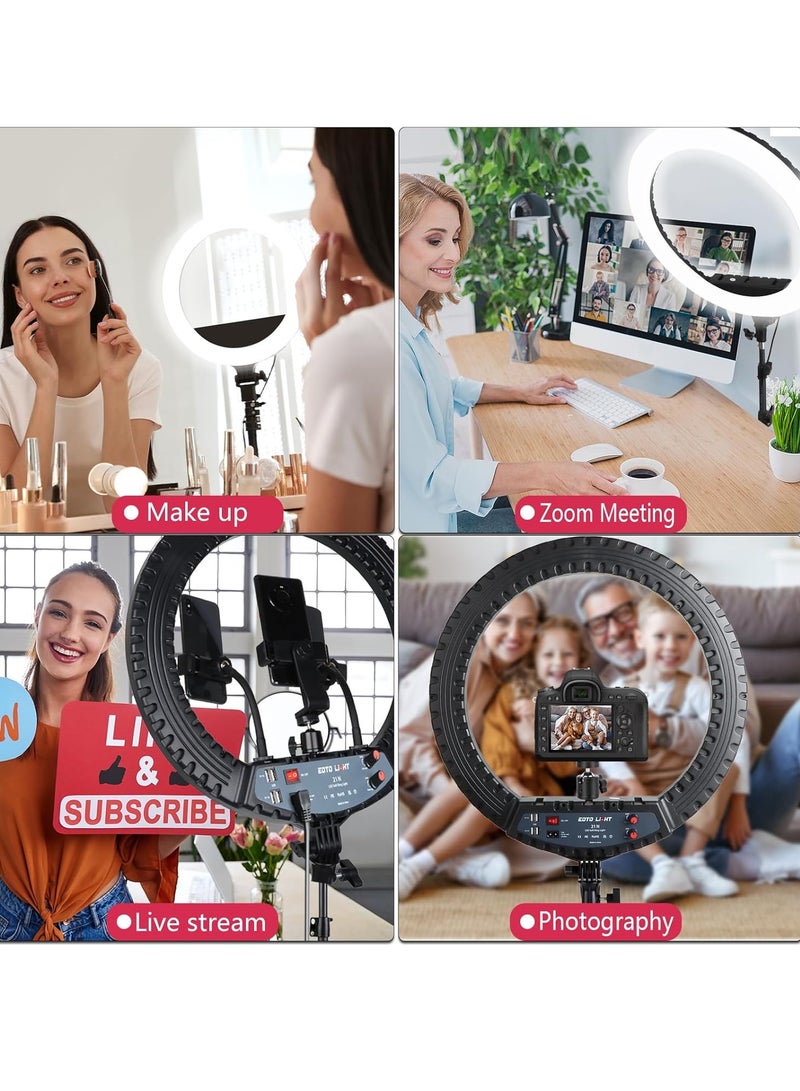 21 Inch LED Ring Light with Tripod Stand, Video Ring Light for Selfie, Vlogging, Conference, Studio, YouTube, TikTok, Makeup with Carrying Bag and Remote Control, CRI>97  - Image 5