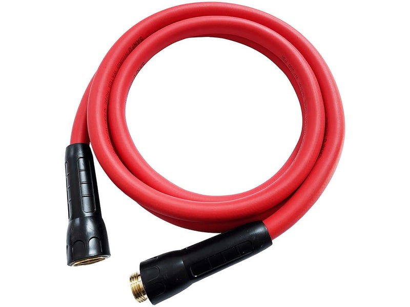 SANFU Hybrid Lead In Garden Hose 5/8 IN(15.5 x 20.8mm). X 10 FT, 200PSI, Heavy Duty, Lightweight, Flexible with Swivel Grip Handle and 3/4" GHT Solid Brass Fittings, RED(10') - Image 2