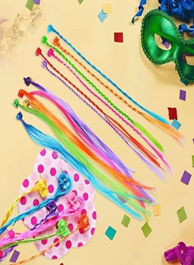 Kardiff Hair Strips for Girls | Fake Hair Extensions for Kids | Hair Accessories for Girls Hair Clips for Kids Baby Hair Accessories Artificial Hair Random (Multicolour, 12PC) - Image 2