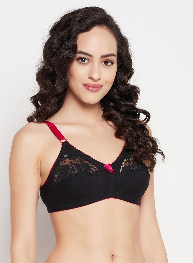 Clovia Pack of 2 - Lace Insert Non-Padded Non-Wired Full Coverage Bra - Image 2