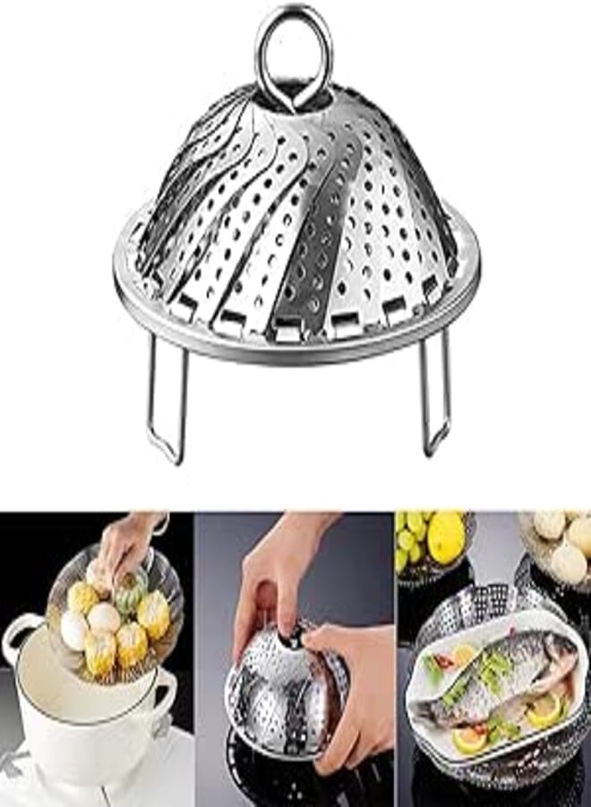 "Freshness of Nature" Steam Strainer Large Capacity - Professional in Gently and Quickly Leveling Vegetables, Preserves Nutritional Value and Natural Flavor. Ideal for Vegetables, | From Generic