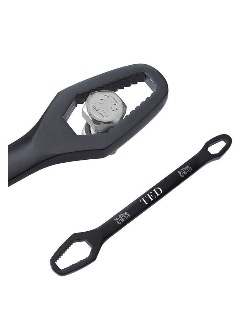 Ted Self-Tightening 8-22mm Screw Nuts Repair Wrenches, Offset Spanner Double Ended Wrench Double-Headed Ratchet Plumbing Tools Tap Spanner - Image 3